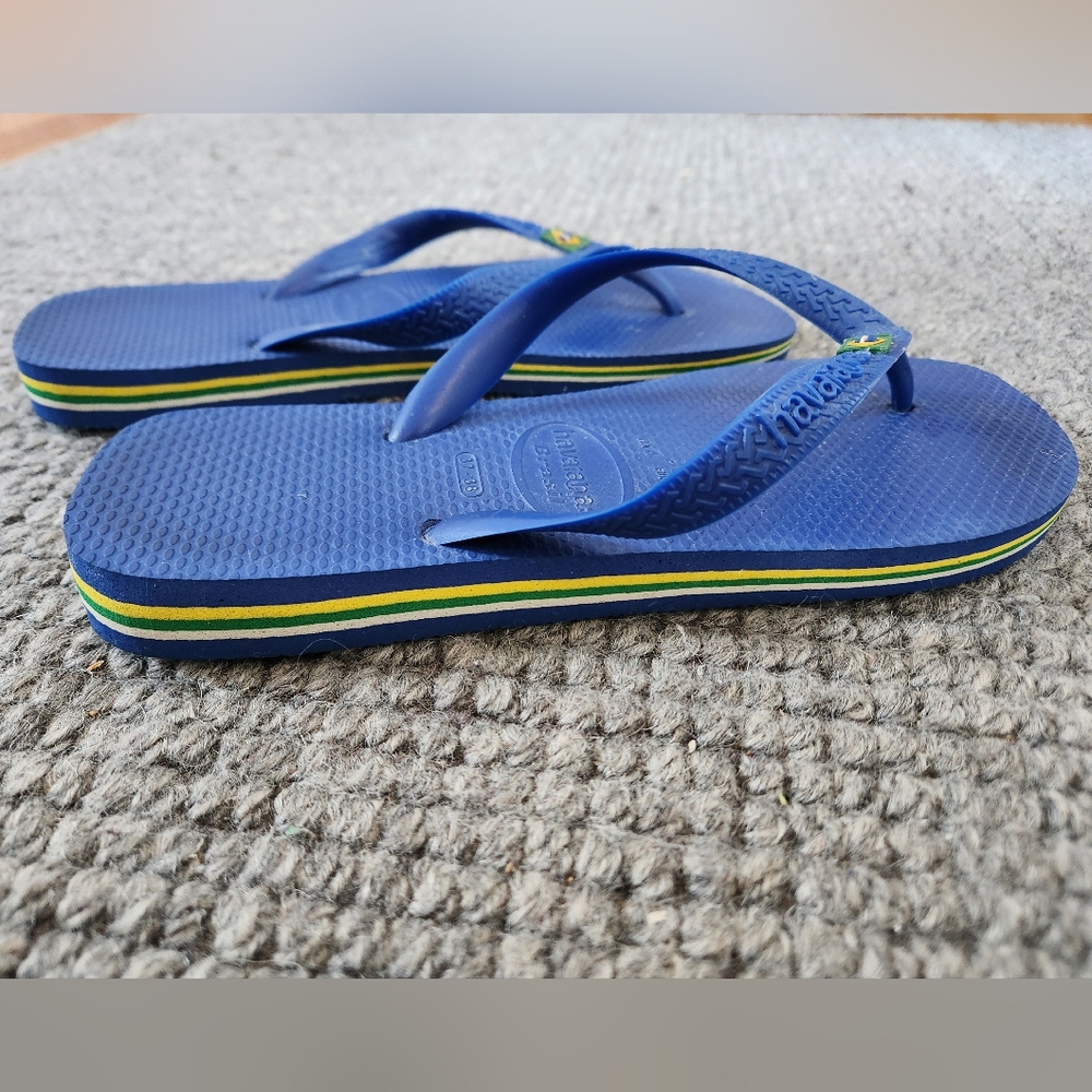 Havaianas Brasil Flip Flop, Blue, size 7-8 (37-38) - Picture 3 of 6